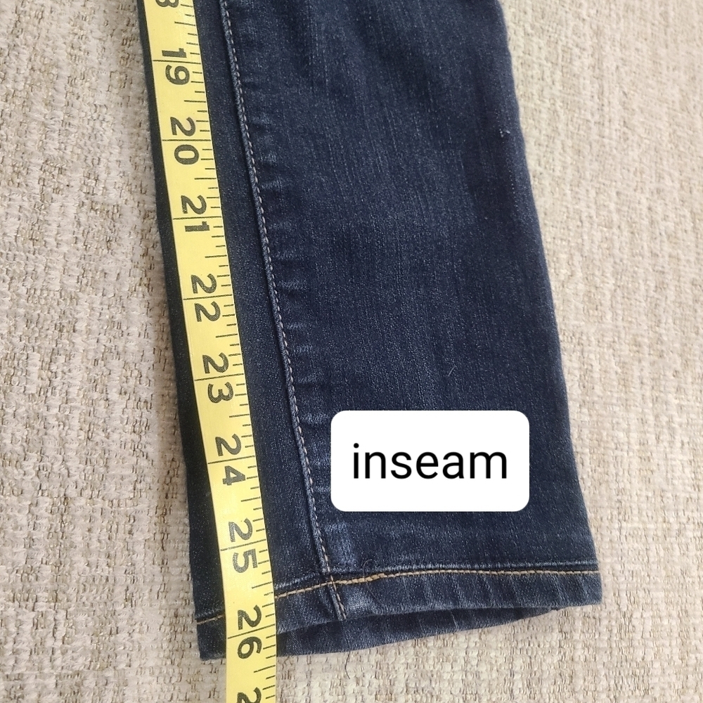 Paige Womens Peg Skinny Jeans Blue Dark Wash Straight Leg Stretch Denim 24 - Picture 10 of 11
